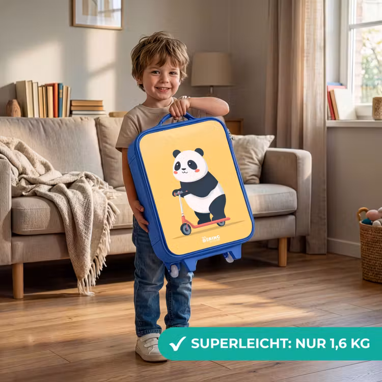 Panda - Step - Geel Kinderkoffer - Blauw klein -sfeer2_DE