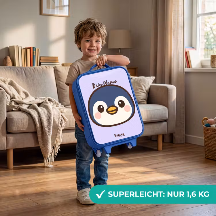 Pinguïn Kinderkoffer - Blauw klein -sfeer2_DE