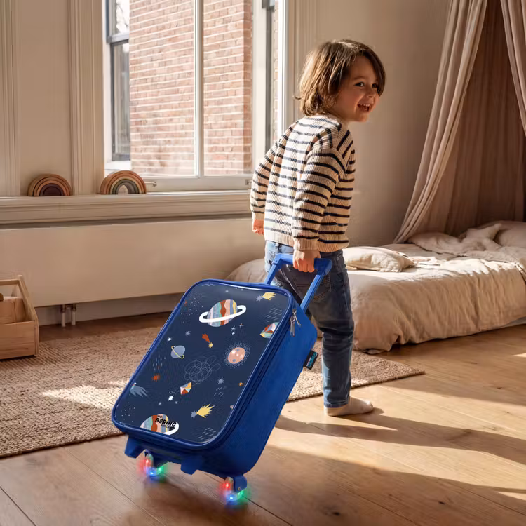 Planeten in de hemel Kinderkoffer - Blauw klein -sfeer1