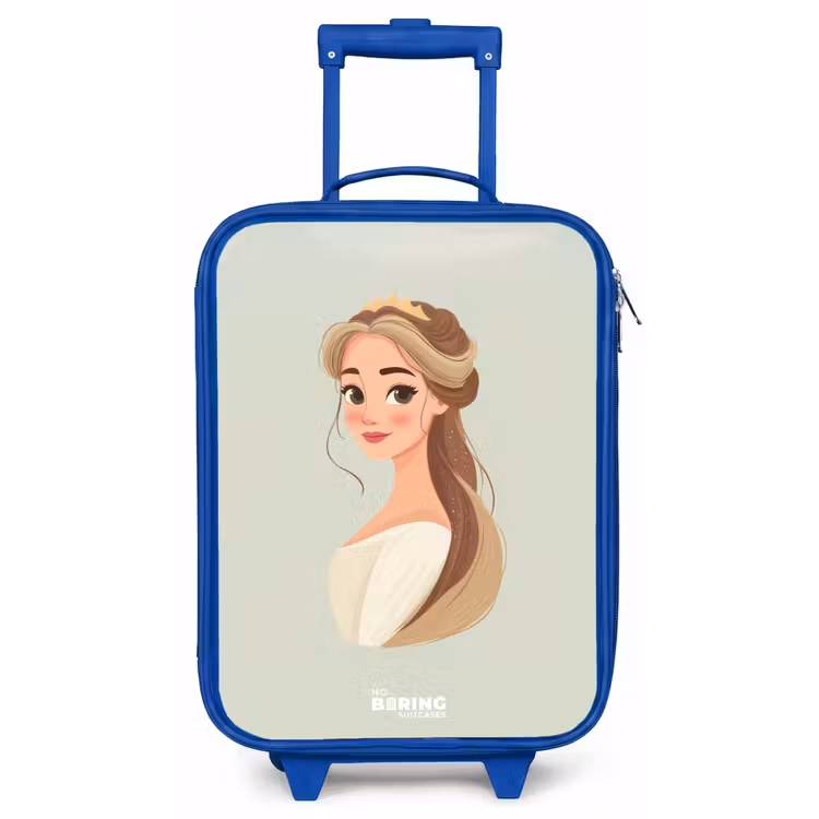Prinses met een tiara - Groen Kinderkoffer - Blauw klein -zz3dotto