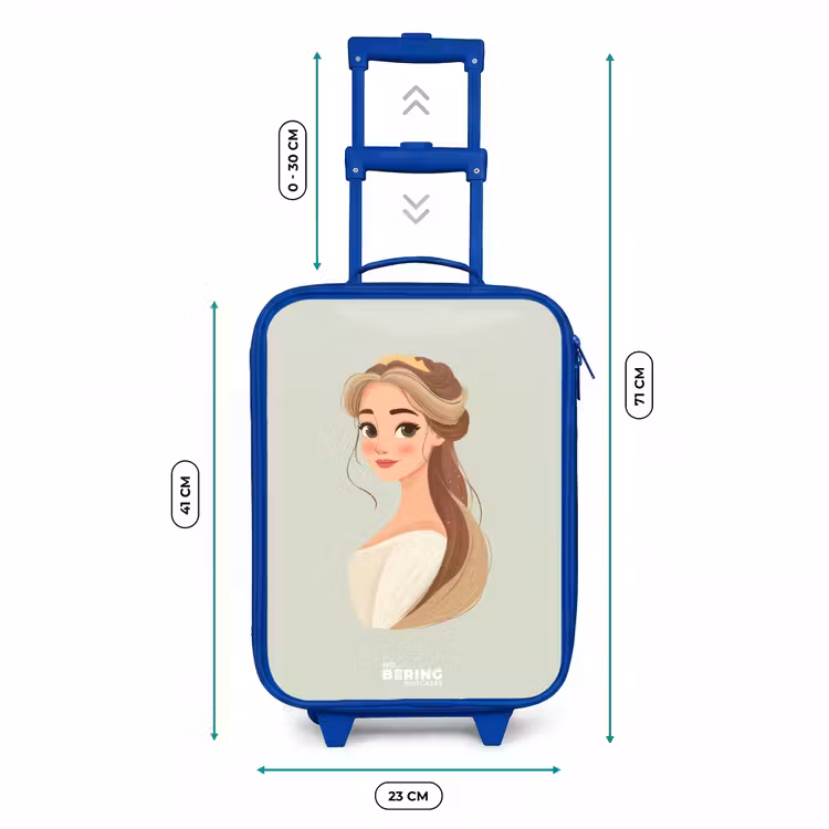 Prinses met een tiara - Groen Kinderkoffer - Blauw klein -productfoto_formaten