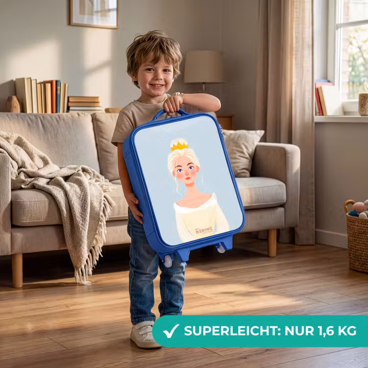 Prinses met een gouden kroon - Blauw Kinderkoffer - Blauw klein -sfeer2_DE