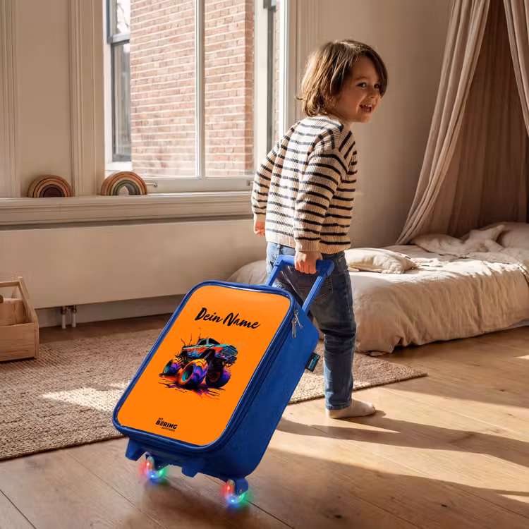 Rainbow Wheels Kinderkoffer - Blauw klein -sfeer1