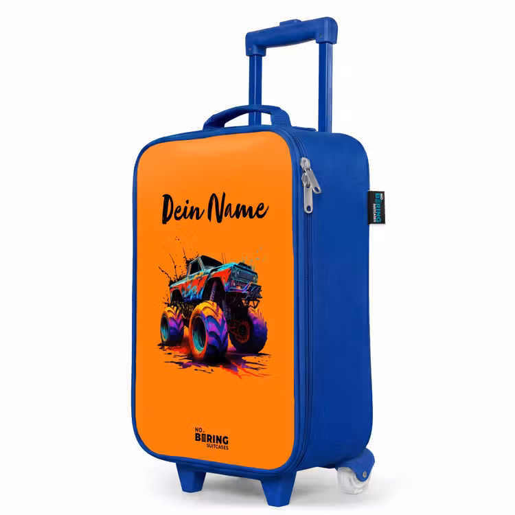 Rainbow Wheels Kinderkoffer - Blauw klein -productfoto_schuin
