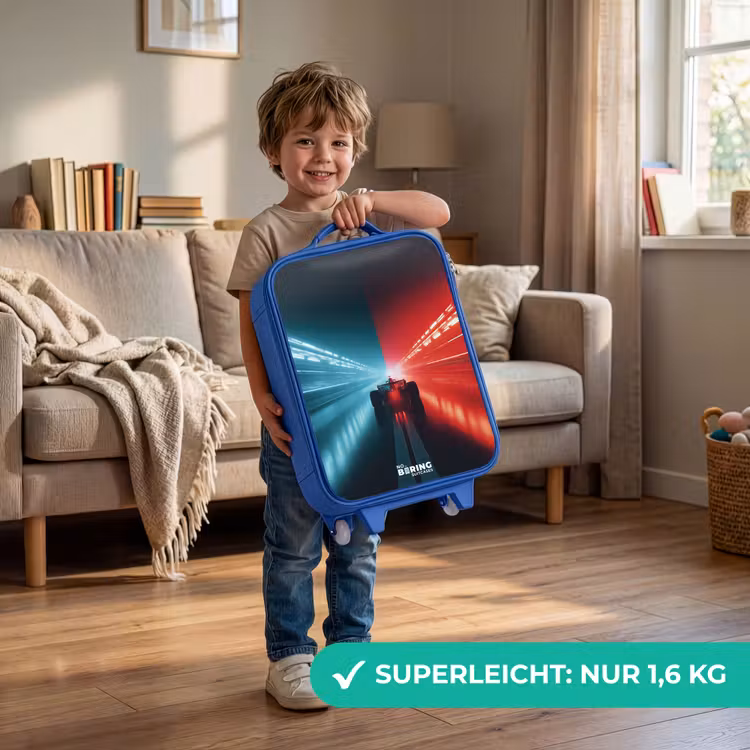Baan - Raceauto - Neon - Rood Kinderkoffer - Blauw klein -sfeer2_DE