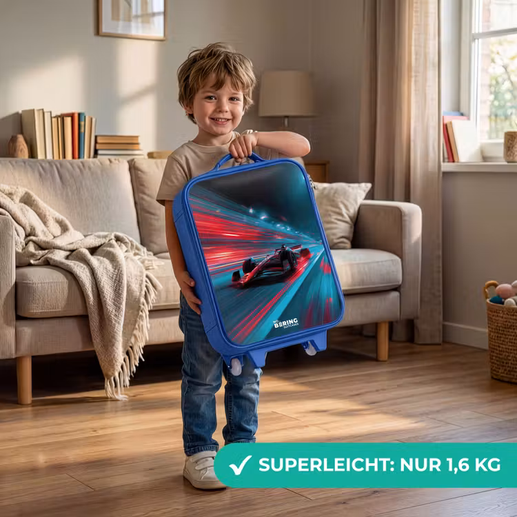 Raceauto - Baan - Neon - Verlichting Kinderkoffer - Blauw klein -sfeer2_DE