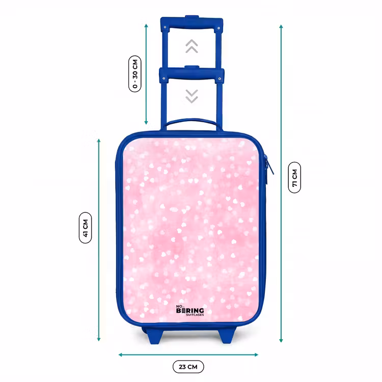 Roze glitter hartjes Kinderkoffer - Blauw klein -productfoto_formaten