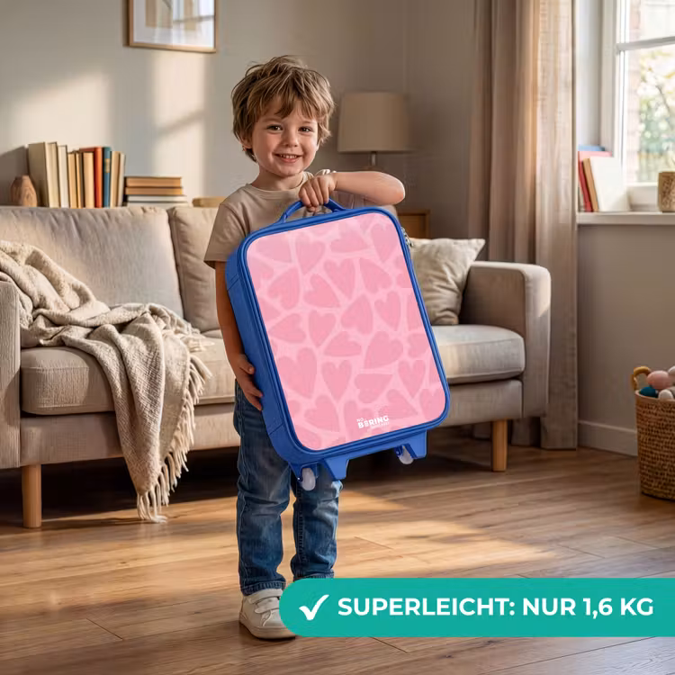 Roze hartjes patroon Kinderkoffer - Blauw klein -sfeer2_DE