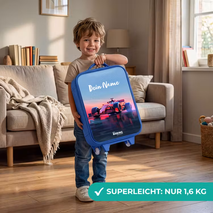 Rode racer Kinderkoffer - Blauw klein -sfeer2_DE