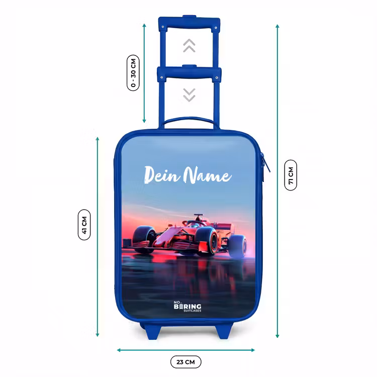 Rode racer Kinderkoffer - Blauw klein -productfoto_formaten