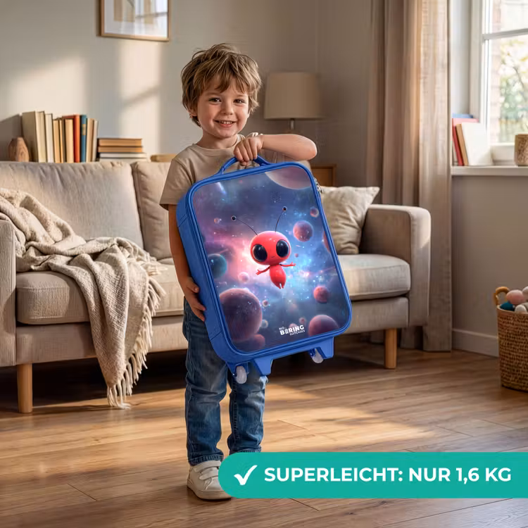 Rood Ruimtewezen in Kosmische Dans Kinderkoffer - Blauw klein -sfeer2_DE