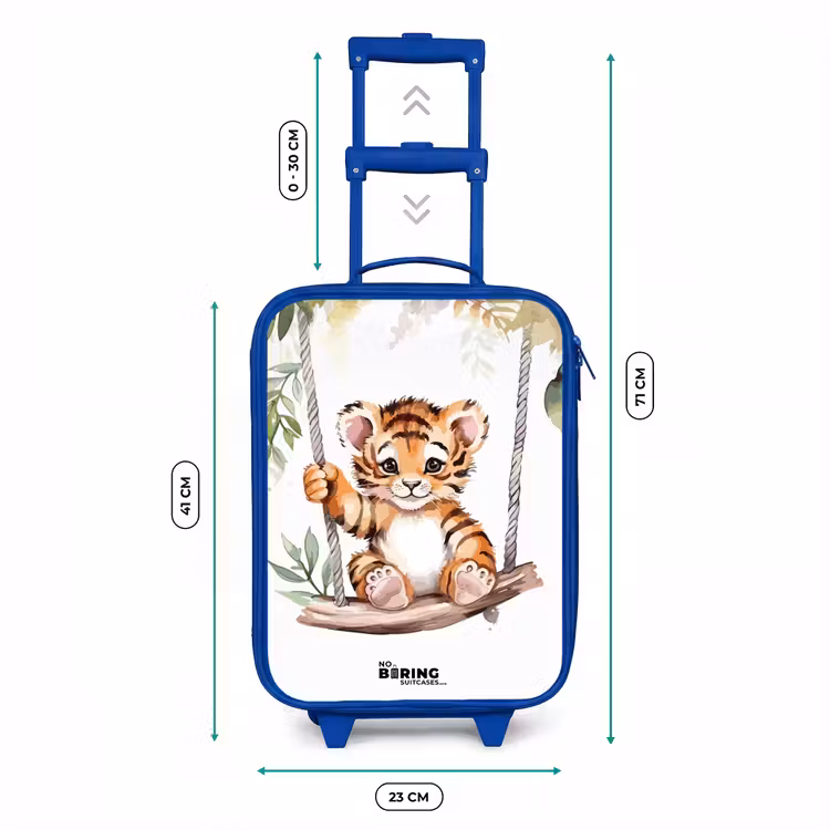 Schommelend tijgerwelpje waterverf tekening Kinderkoffer - Blauw klein -productfoto_formaten