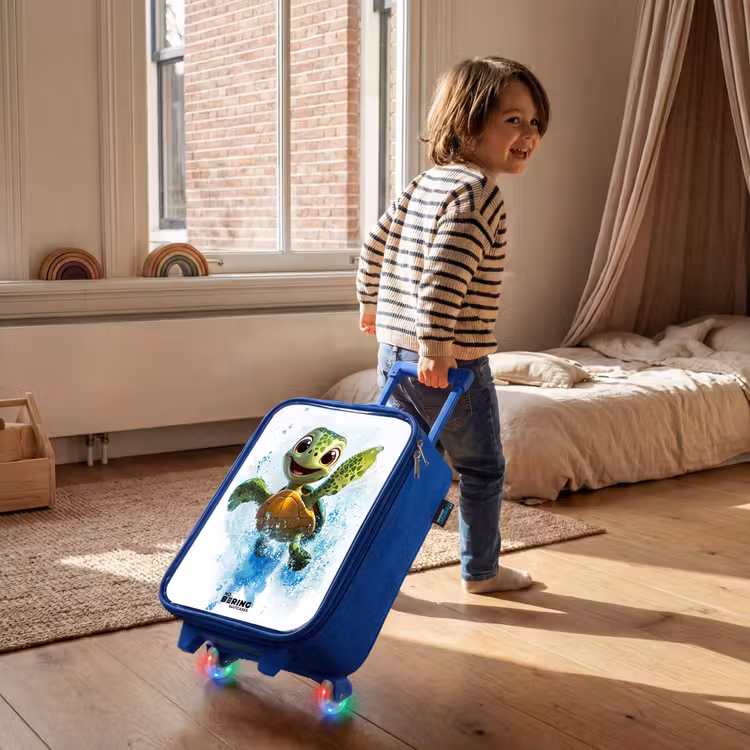 Schildpad - Water - Groen Kinderkoffer - Blauw klein -sfeer1