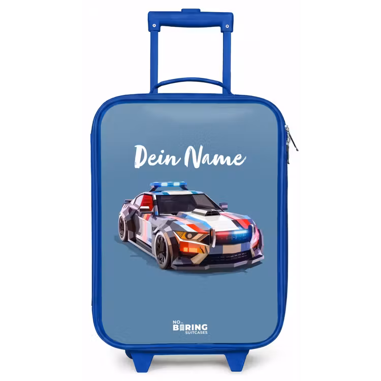 Pijlsnelle politieauto Kinderkoffer - Blauw klein -zz3dotto