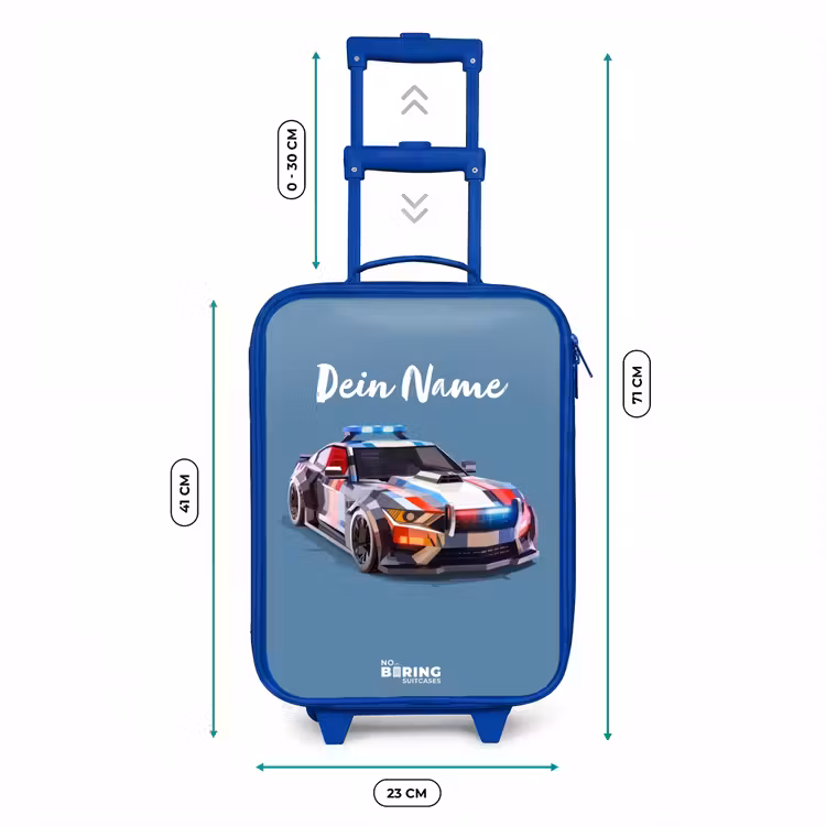 Pijlsnelle politieauto Kinderkoffer - Blauw klein -productfoto_formaten