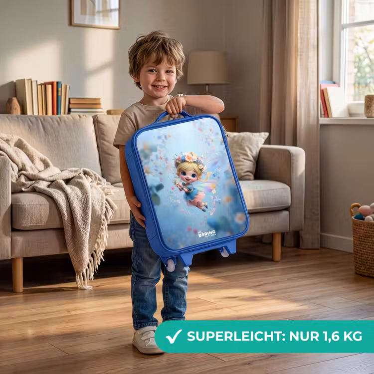 Vlinderfee in Bloemenlucht Kinderkoffer - Blauw klein -sfeer2_DE