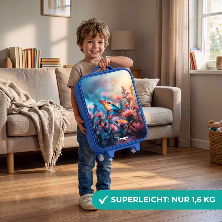Vlinder flowers Kinderkoffer - Blauw klein -sfeer2_DE