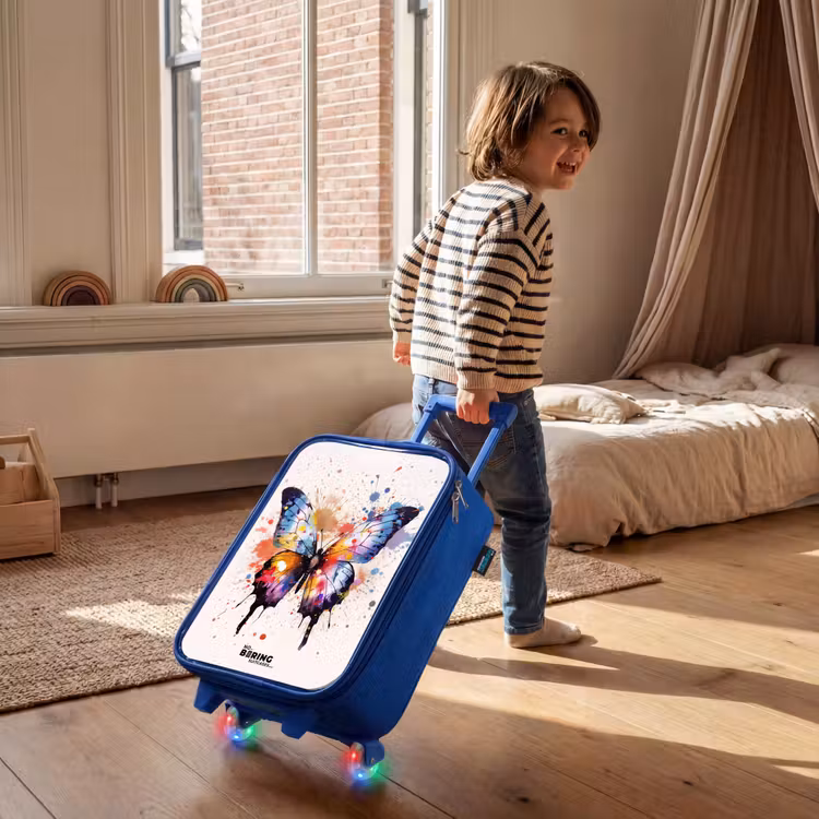Vlinderexplosie Kinderkoffer - Blauw klein -sfeer1