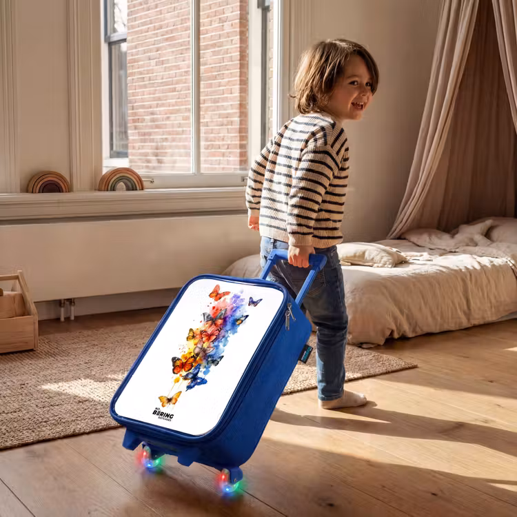 Vlinderzwerm Kinderkoffer - Blauw klein -sfeer1