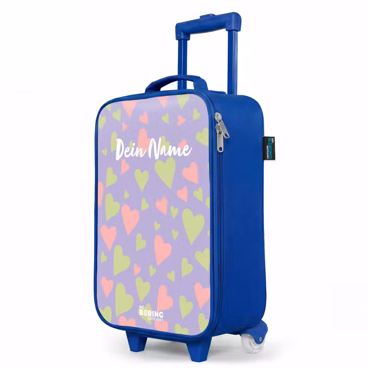Lovely lila Kinderkoffer - Blauw klein -productfoto_schuin