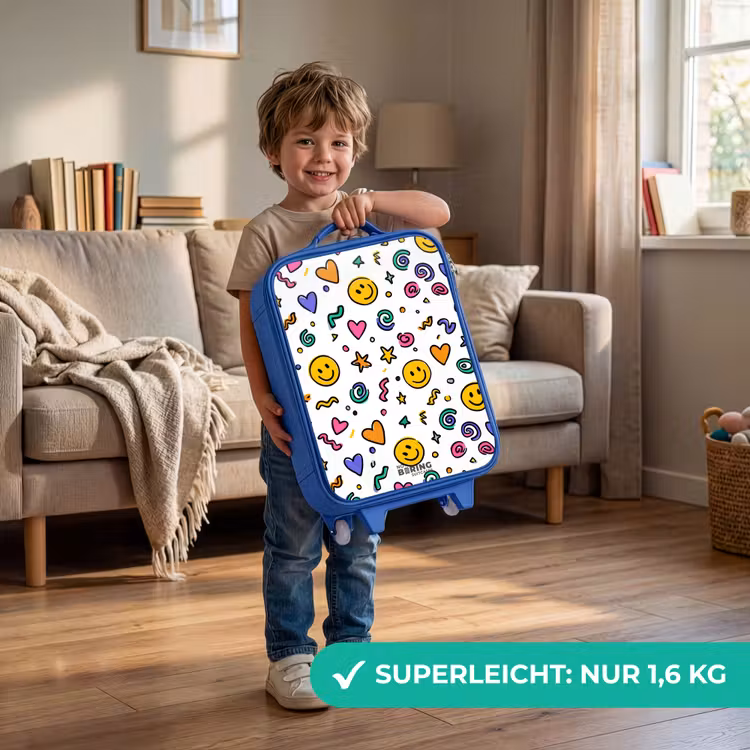Smiley - Hartje - Ster Kinderkoffer - Blauw klein -sfeer2_DE