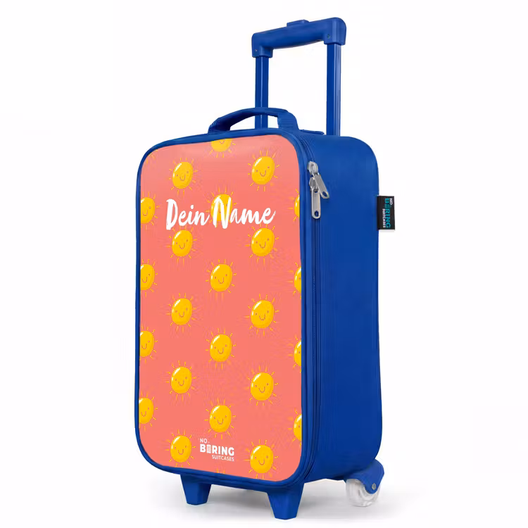Sunny situation koraal Kinderkoffer - Blauw klein -productfoto_schuin