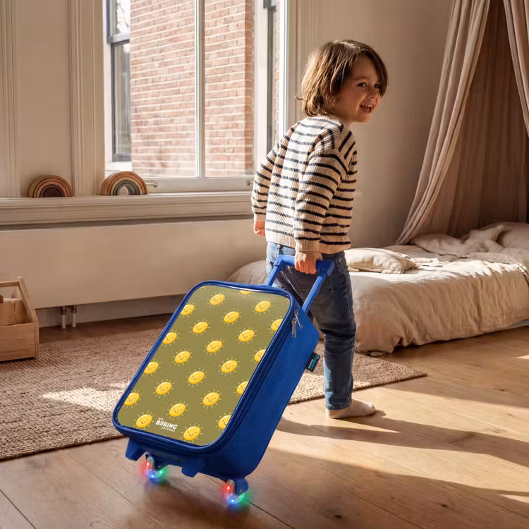 Sunny situation olijf Kinderkoffer - Blauw klein -sfeer1