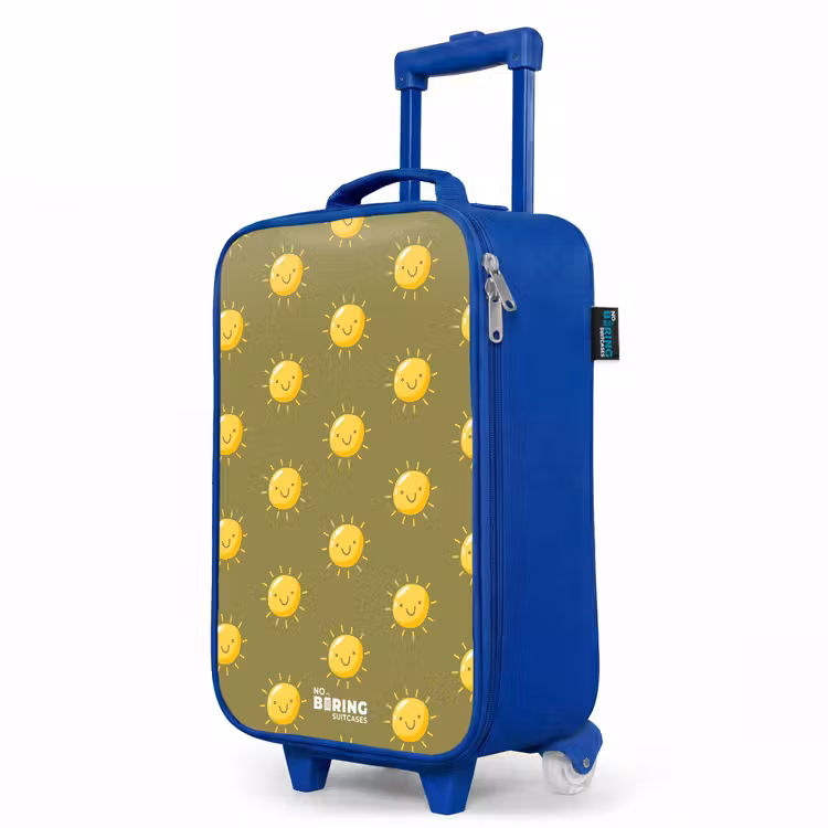 Sunny situation olijf Kinderkoffer - Blauw klein -productfoto_schuin