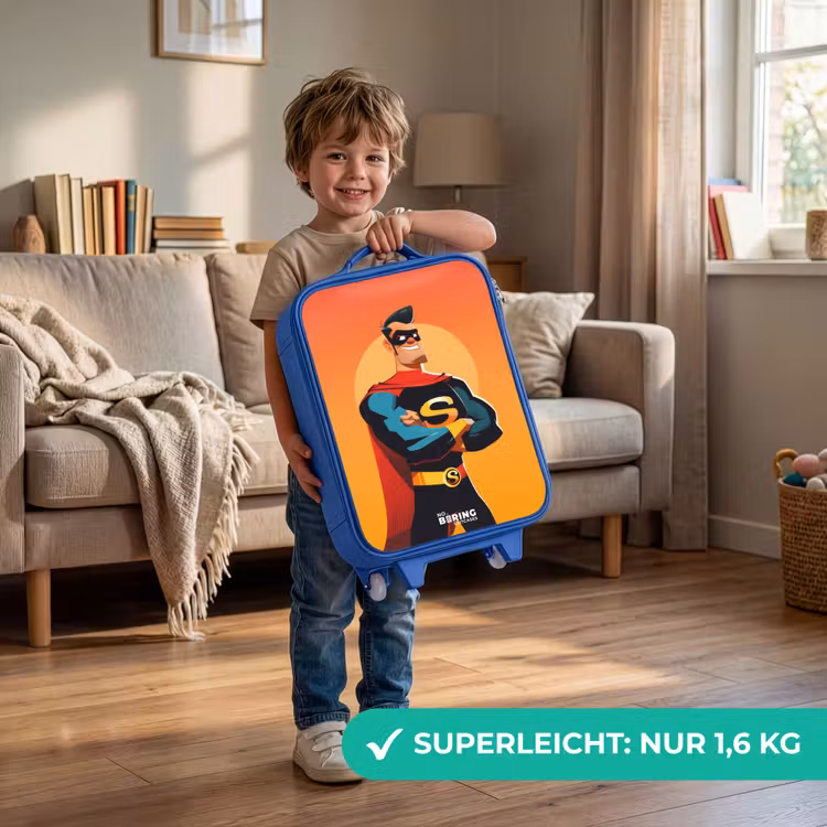 Sunny superhero Kinderkoffer - Blauw klein -sfeer2_DE