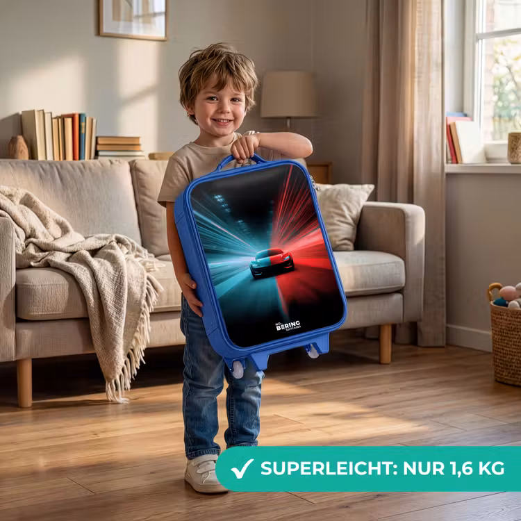 Sportwagen - Lichtstralen - Neon - Blauw Kinderkoffer - Blauw klein -sfeer2_DE