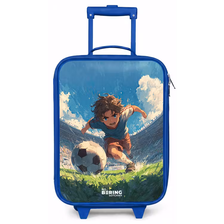 Stadion - Voetbal - Jongen Kinderkoffer - Blauw klein -zz3dotto