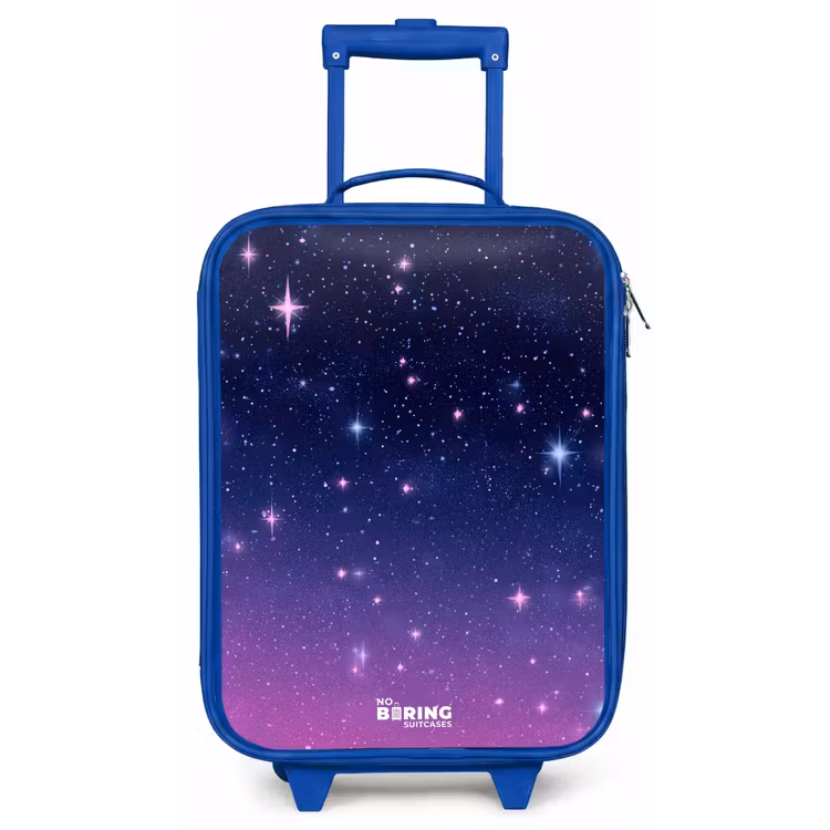 Sterren - Galaxy - Blauw - Roze Kinderkoffer - Blauw klein -zz3dotto