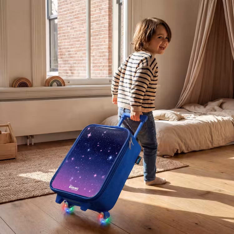 Sterren - Galaxy - Blauw - Roze Kinderkoffer - Blauw klein -sfeer1