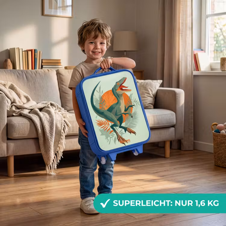 Sluipende jager met bladeren Kinderkoffer - Blauw klein -sfeer2_DE