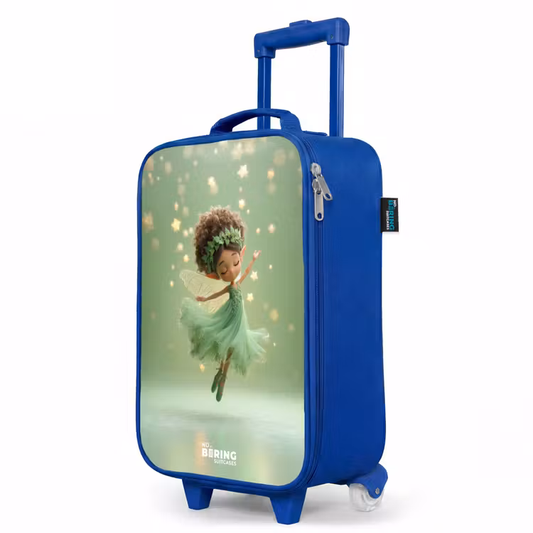 Dansende fee in groen licht Kinderkoffer - Blauw klein -productfoto_schuin