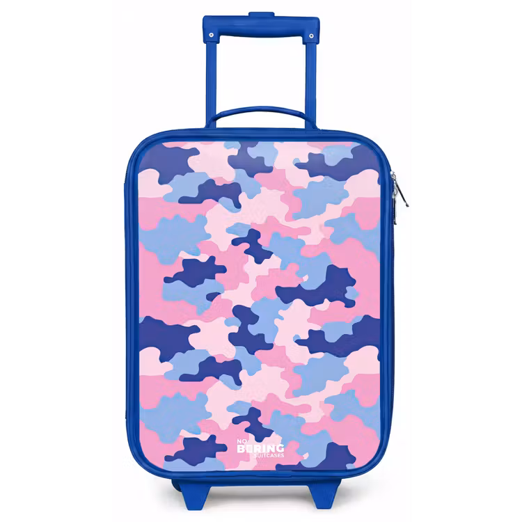 Camouflage - Roze - Blauw Kinderkoffer - Blauw klein -zz3dotto