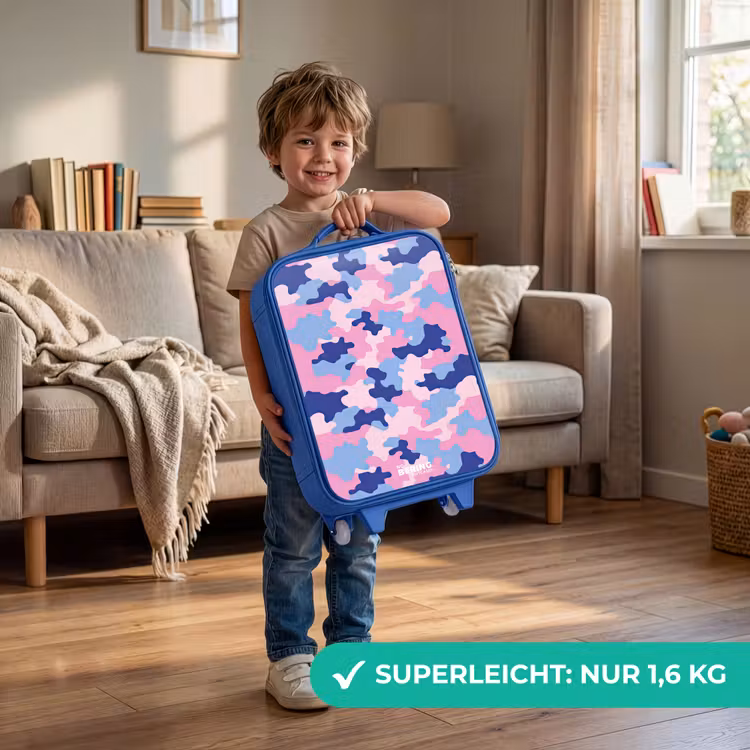 Camouflage - Roze - Blauw Kinderkoffer - Blauw klein -sfeer2_DE