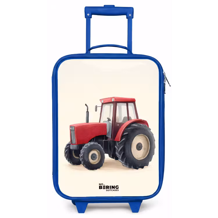 Tractor - Getekend - Rood Kinderkoffer - Blauw klein -zz3dotto
