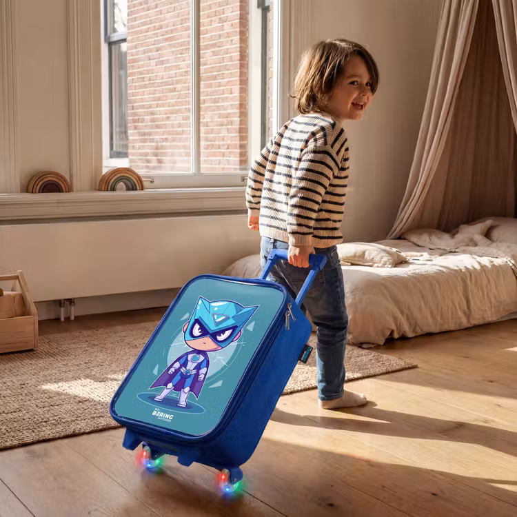 Turquoise tornado Kinderkoffer - Blauw klein -sfeer1