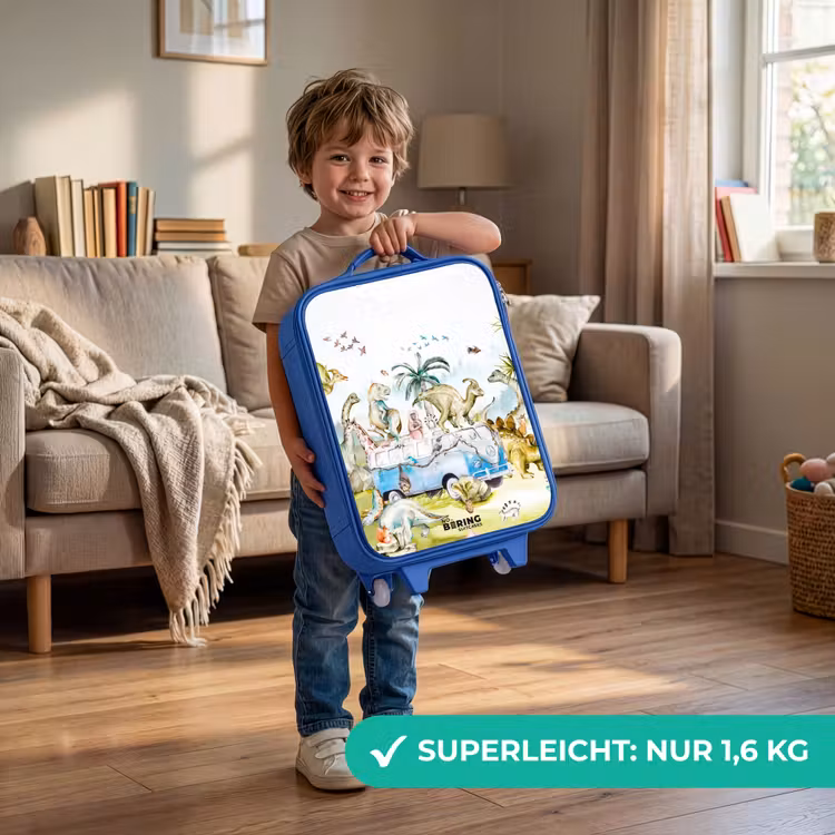 Busje met dino's Kinderkoffer - Blauw klein -sfeer2_DE