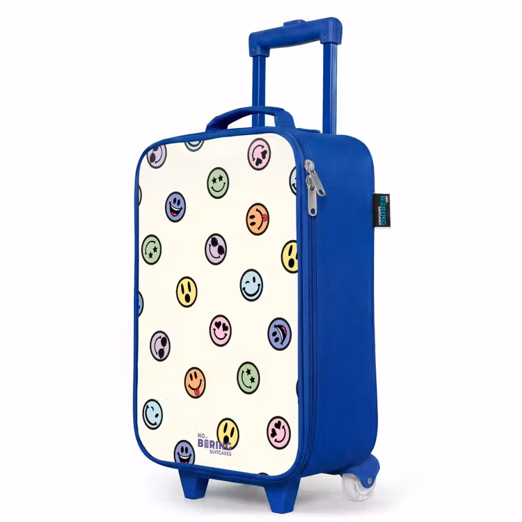 Speelse smiley-mix Kinderkoffer - Blauw klein -productfoto_schuin