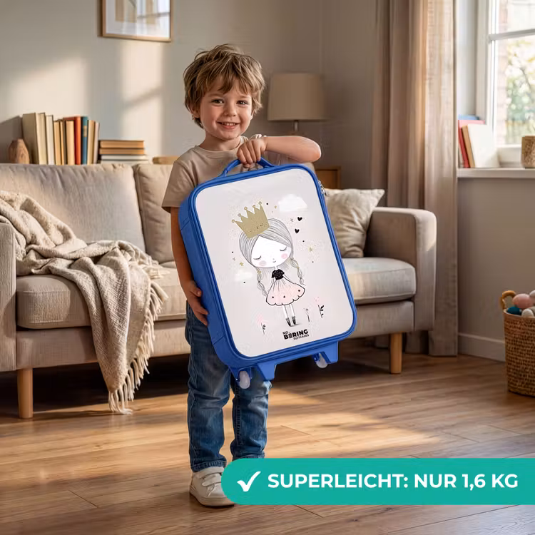 Dromerige prinses met gevlochten haar Kinderkoffer - Blauw klein -sfeer2_DE