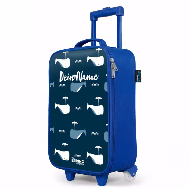 Walvisweelde Kinderkoffer - Blauw klein -productfoto_schuin