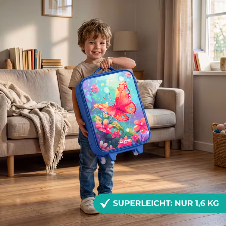 Verbluffende vlinder Kinderkoffer - Blauw klein -sfeer2_DE