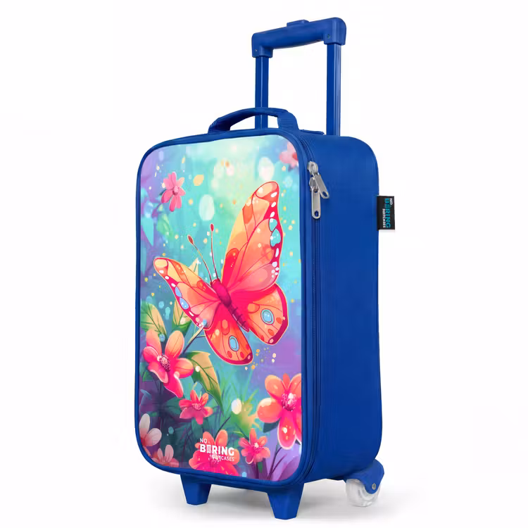 Verbluffende vlinder Kinderkoffer - Blauw klein -productfoto_schuin