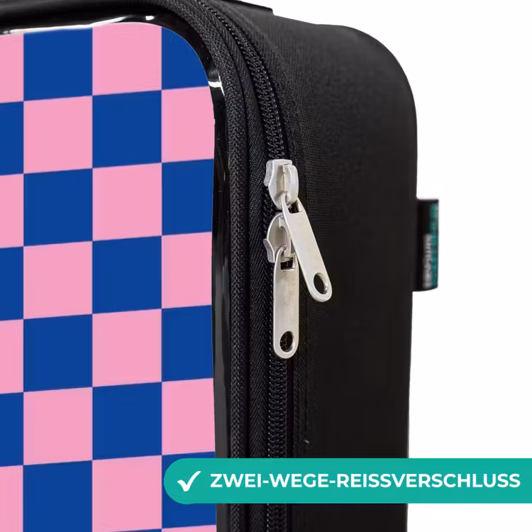 Blokjes - Blauw - Roze Kinderkoffer - Zwart klein -rits_DE