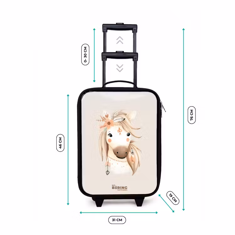 Bohemian paard in pastel kleuren Kinderkoffer - Zwart klein -productfoto_formaten