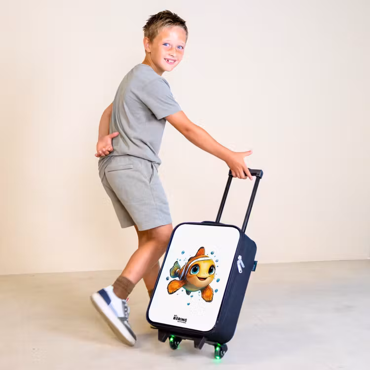 Clownvis met bellen op witte achtergrond Kinderkoffer - Zwart klein -sfeer3