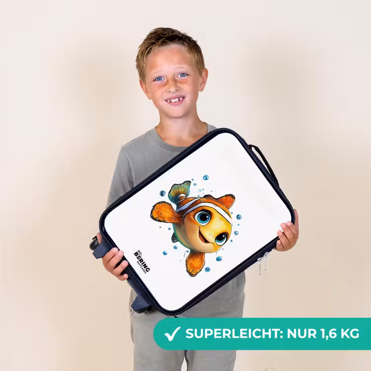 Clownvis met bellen op witte achtergrond Kinderkoffer - Zwart klein -sfeer4_DE