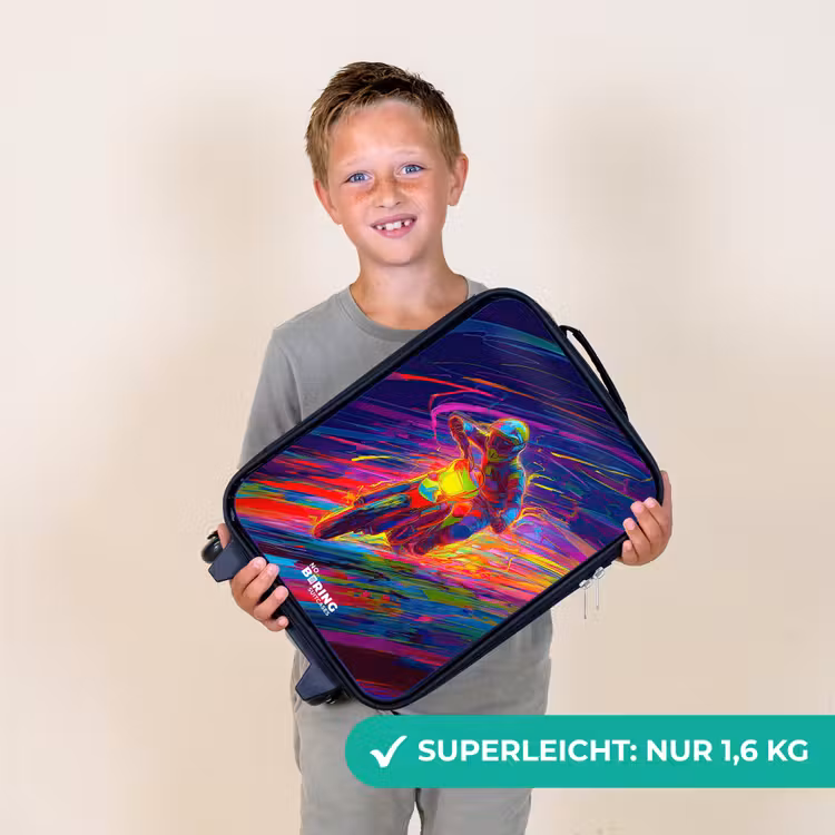 Crossmotor - Neonkleuren - Lijnen - Helm Kinderkoffer - Zwart klein -sfeer4_DE